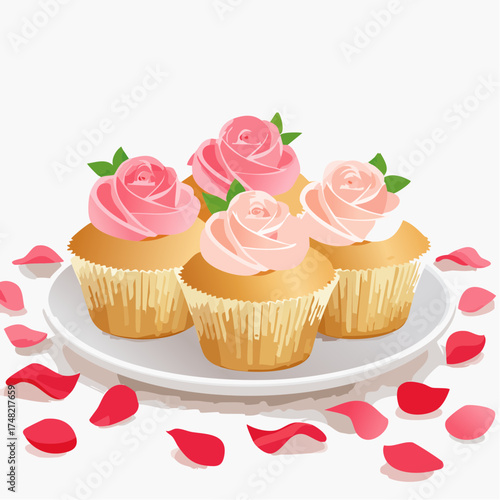 Romantische Rosen-Cupcakes