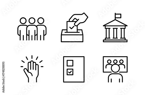 Minimalist election and voting icons: participation and civic engagement design