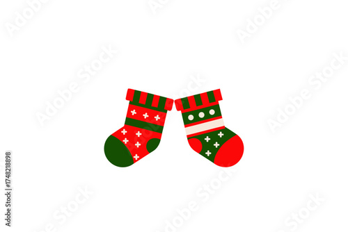 christmas socks isolated on white