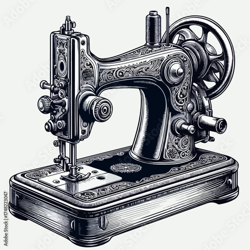 Sewing machine illustration