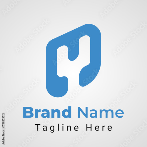 Letter MY Or YM Logo, Elegant and simple logo of letter M arranged to form Letter Y negative space.