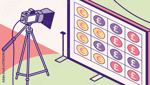 A visual representation of currency symbols.