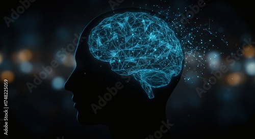 Brain Connectivity Digital mind with intricate connection network.