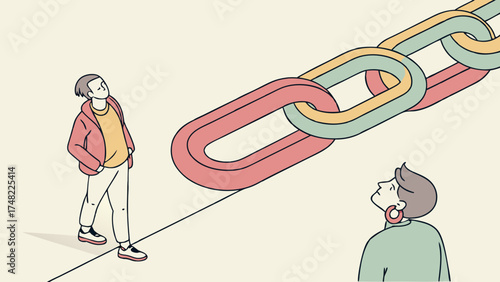 Abstract illustration of connection and perspective.