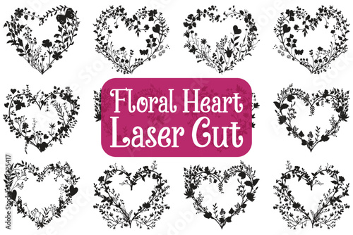Floral Heart Laser Cut Design
