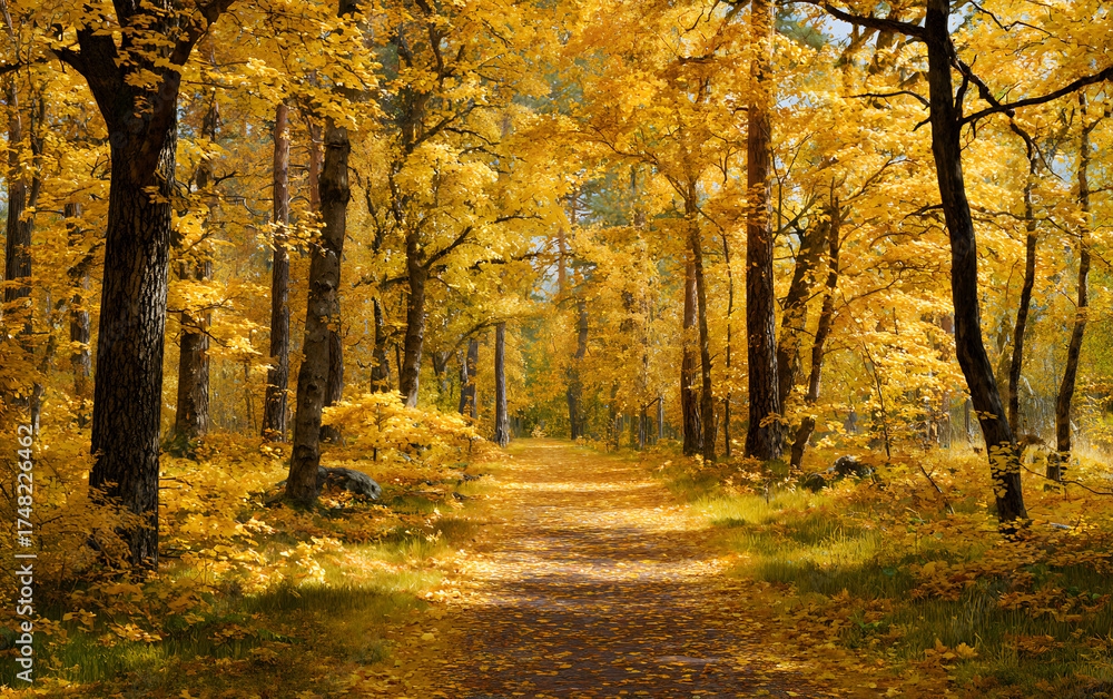 Fototapeta premium Autumn forest trail