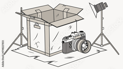 Camera and Studio Setup Illustration.