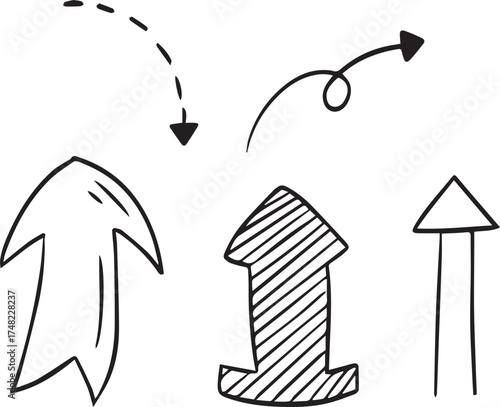 Hand drawn arrows show direction and growth, perfect for infographics and presentations