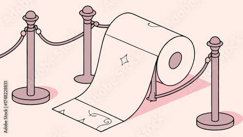 A luxury roll of paper cordoned off.