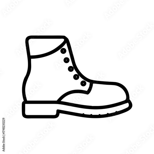 Stylish black boot with intricate stitching details, showcasing a modern design, perfect for casual wear, outdoor activities, and fashion-forward individuals seeking comfort and durability