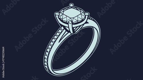 Elegant Diamond Ring Illustration.