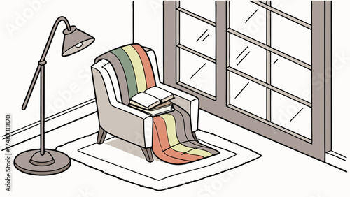 Cozy Reading Corner Illustration.