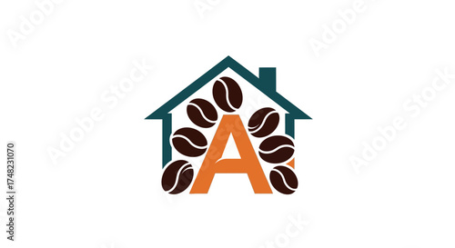 house icon vector architecture coffee shop bussines sign luxury