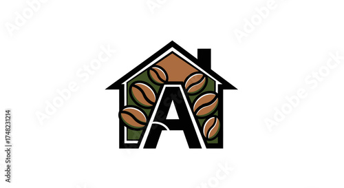 house icon vector architecture coffee shop bussines sign luxury
