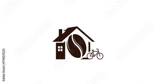 house icon vector architecture coffee shop bussines sign luxury