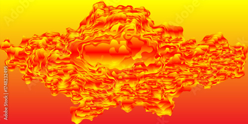 Yellow, orange and red watercolor splash abstract background. Paint stains with spots, blots, grains, splashes. Colorful wallpaper like fire flames.