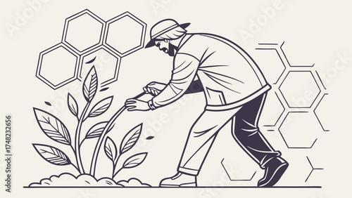 Gardening and Agriculture Illustration.