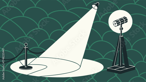 Stage spotlight vector art illustration.