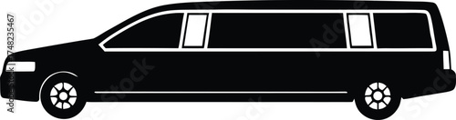  limo car design, chauffeur transport silhouette