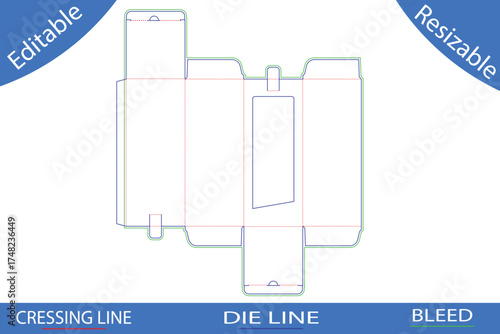 Accordion Fold Brochure Die Cut Template layout