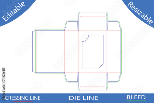 Accordion Fold Brochure Die Cut Template layout