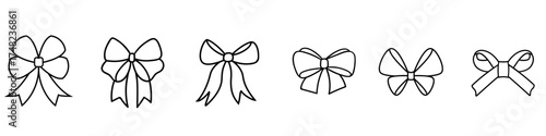 Decorative bows vector icon set. bow illustration sign collection. ribbon symbol. accessory logo.