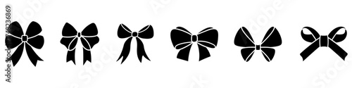 Decorative bows vector icon set. bow illustration sign collection. ribbon symbol. accessory logo.