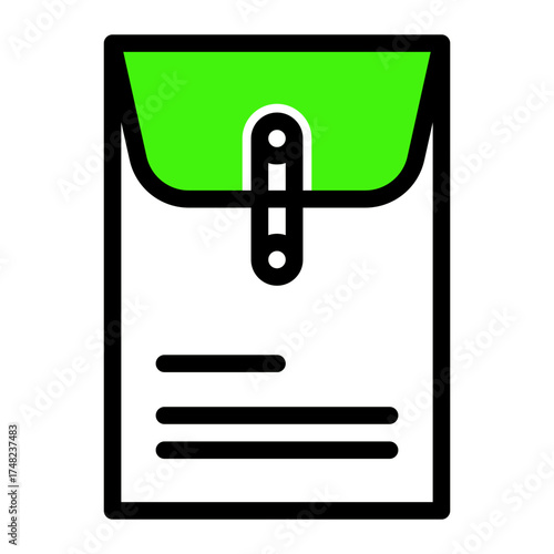 Confidential Archive Dossier icon from the Notary icon collection (Outline Color Lineal Style)