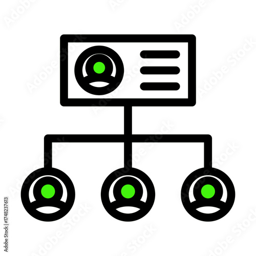 Legal Team Organization Structure icon from the Notary icon collection (Outline Color Lineal Style)