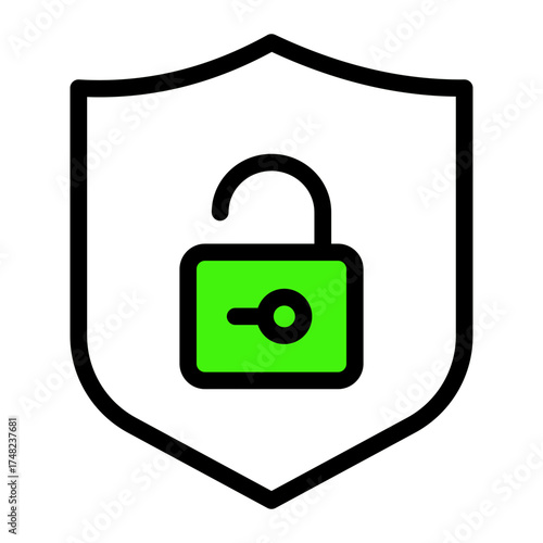 Document Security Protection icon from the Notary icon collection (Outline Color Lineal Style)