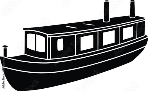  narrowboat design, waterway craft silhouette