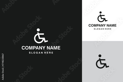 Minimalist Wheelchair Logo Design for Accessibility and Inclusivity.