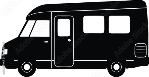  recreational vehicle illustration, camping trailer symbol  