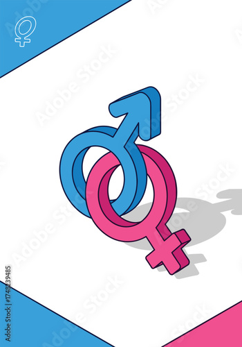 Understanding the symbolic representation of male and female genders in visual communication.