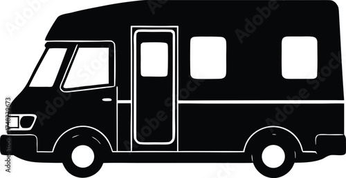  recreational vehicle vector, rv motorhome icon  