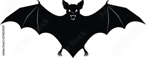 Halloween Event Featuring Black Bat Silhouette in Spooky Atmosphere – High-Quality Graphic Illustration for Festive Decor and Celebrations