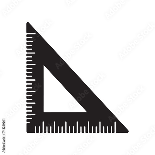 Triangular Ruler Simple Solid Design Icon