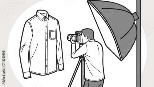 Studio Photography of a Shirt Product Photo Shoot Illustration.