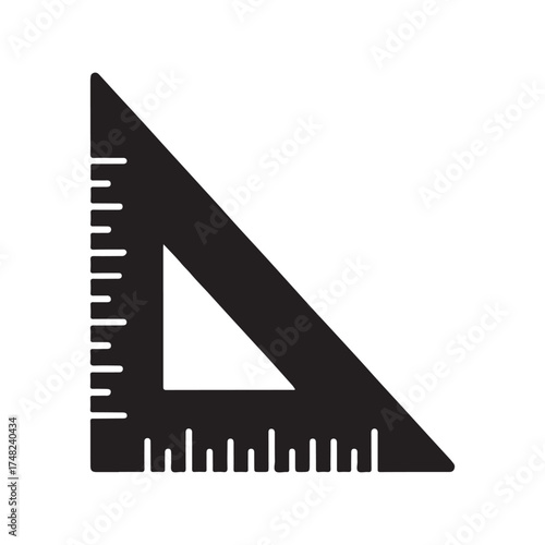 Triangular Ruler Measurement Icon Design