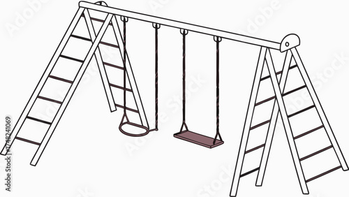 Swing Set Illustration.