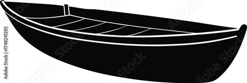  rowboat illustration, lake boat symbol  