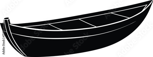  rowboat illustration, lake boat symbol  