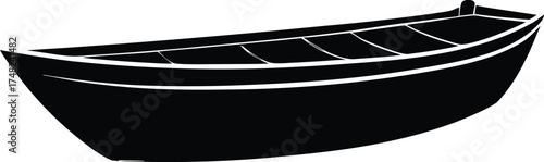  rowboat illustration, lake boat symbol  