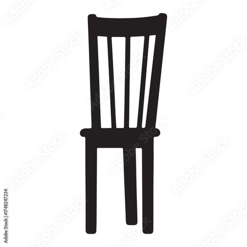 Elegant black chair illustration with minimalist design for home decor and furniture concepts showcasing classic style and modern simplicity