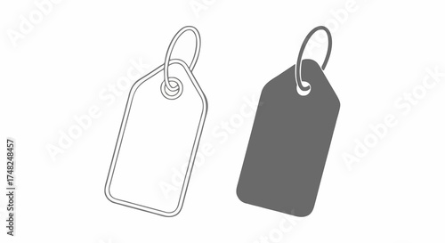 Two price tags, one outlined and one filled