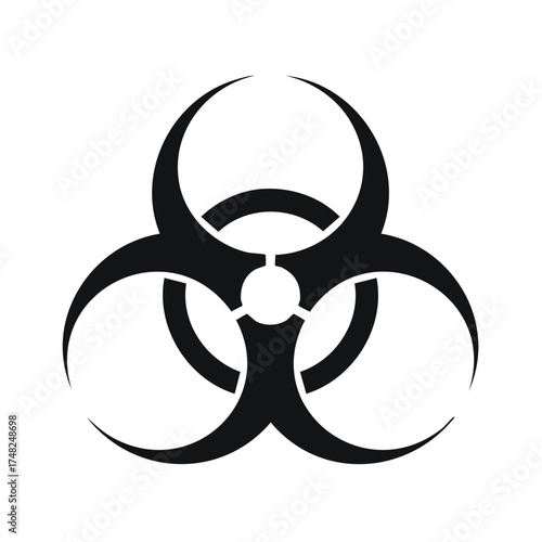 Biohazard Symbol Vector Illustration Black Warning Icon for Health Hazards