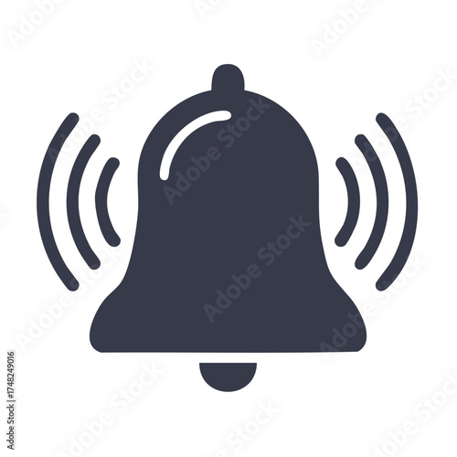 Icon of a ringing bell for notifications and alerts, simple graphic