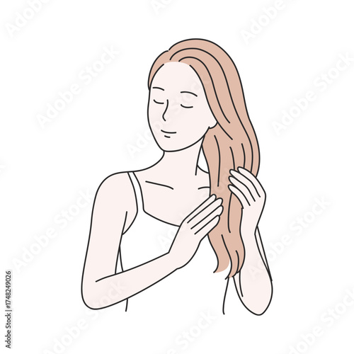 hair care,woman,line style icons