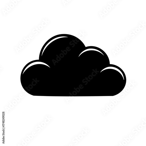 Simple black cloud icon silhouette graphic vector illustration weather symbol