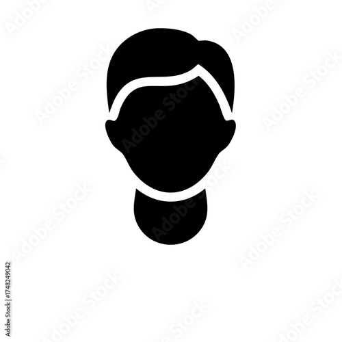Simple user avatar icon. Minimalist person head and shoulders silhouette for web and app design.